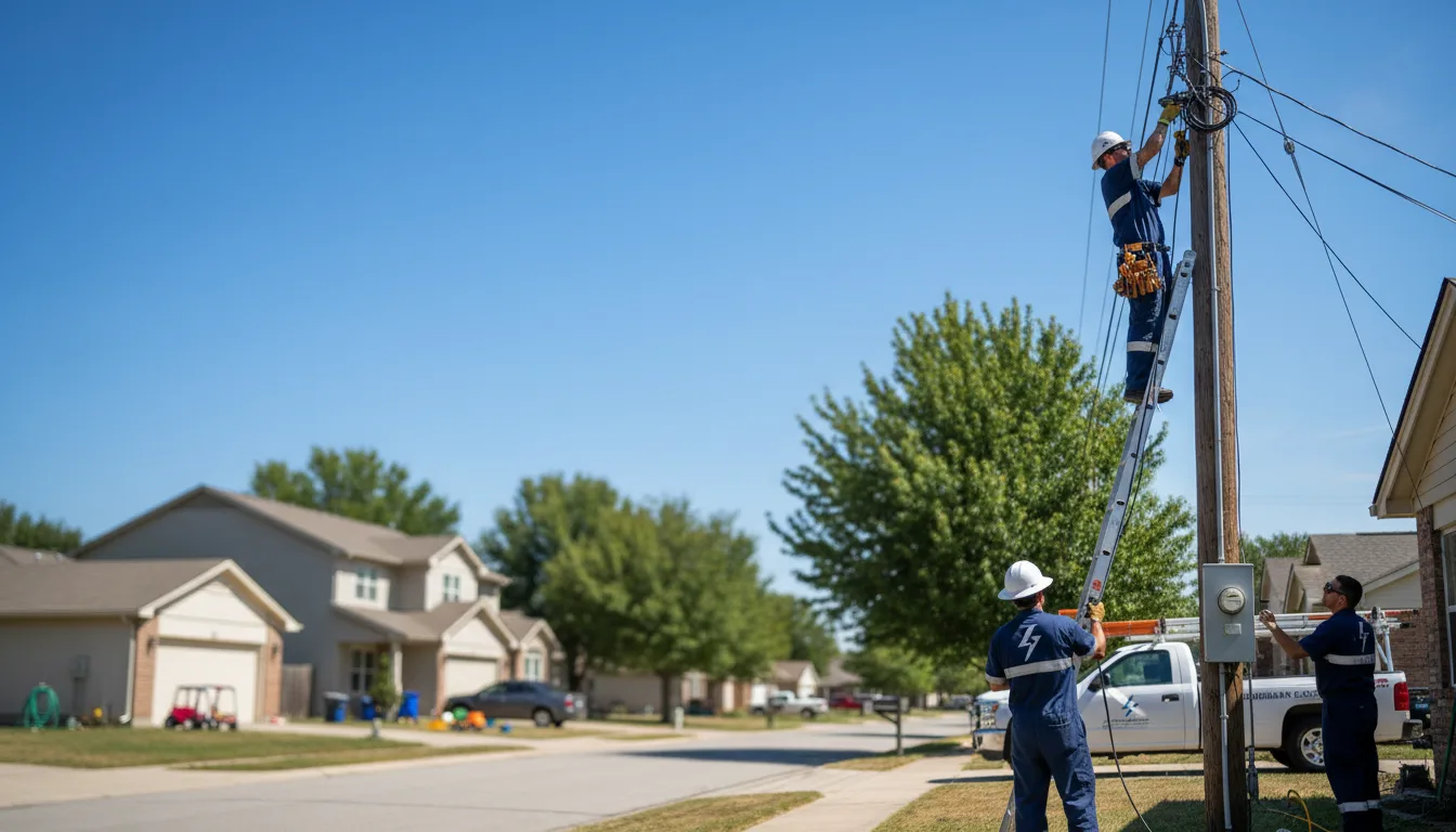 Residential electrician providing installation services in Fultonham, OH
